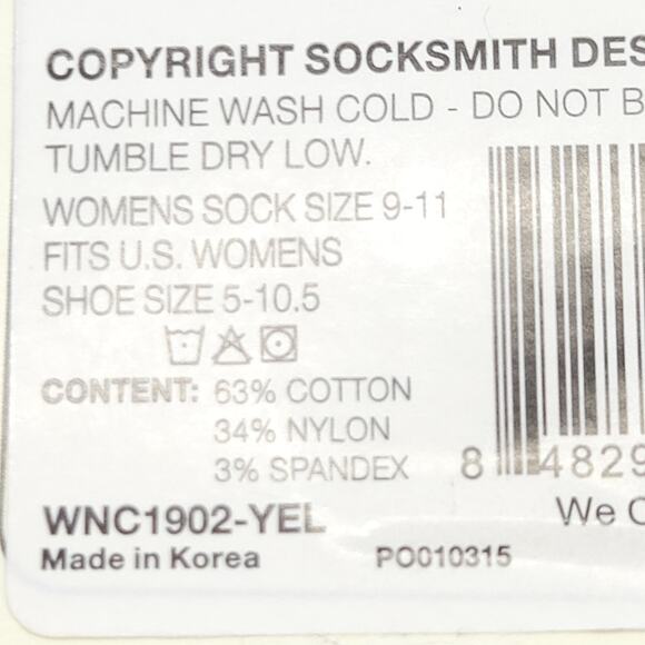 Socksmith Women's Crew Socks 9-11 Cat We Can Meow It Yellow Novelty Graphic Gift - Picture 6 of 7